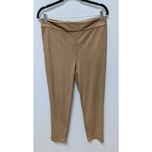 Maison d'Amelie Brown Faux-Suede Straight Pants